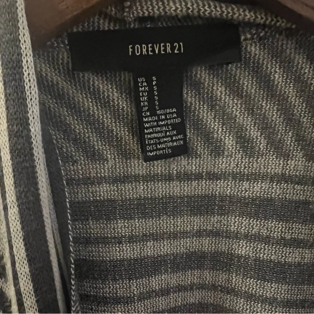 Forever 21 Striped Fringe Open Cardigan. Size small.